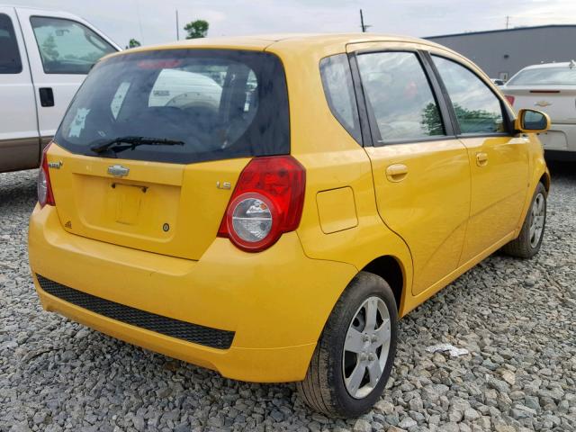 KL1TD66E39B665992 - 2009 CHEVROLET AVEO LS YELLOW photo 4