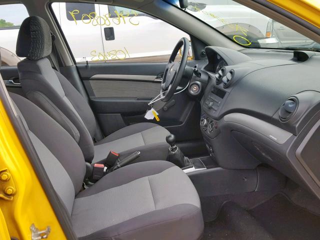 KL1TD66E39B665992 - 2009 CHEVROLET AVEO LS YELLOW photo 5