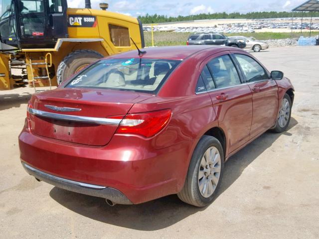 1C3CCBAG2DN767700 - 2013 CHRYSLER 200 LX BURGUNDY photo 4