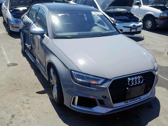 WUABWGFF3J1902216 - 2018 AUDI RS3 GRAY photo 1