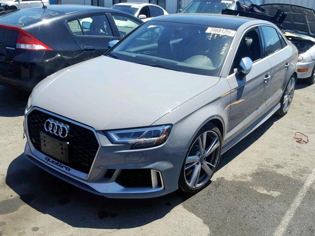 WUABWGFF3J1902216 - 2018 AUDI RS3 GRAY photo 2