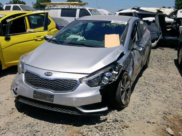 KNAFX4A86E5114349 - 2014 KIA FORTE EX SILVER photo 2