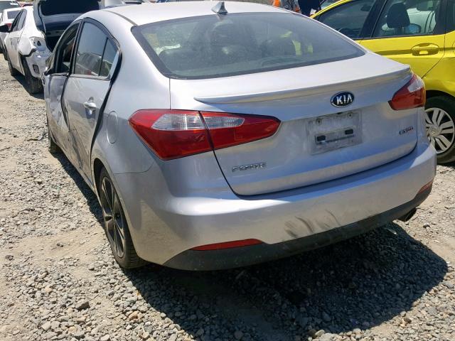 KNAFX4A86E5114349 - 2014 KIA FORTE EX SILVER photo 3