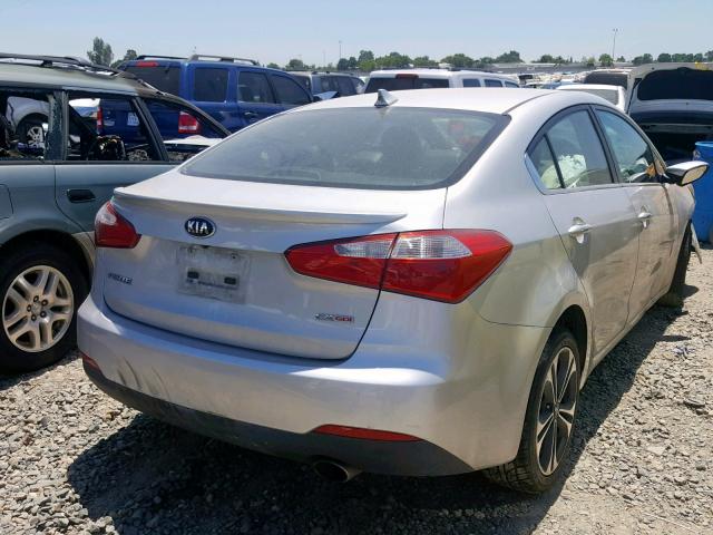 KNAFX4A86E5114349 - 2014 KIA FORTE EX SILVER photo 4