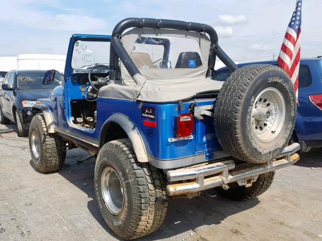 1JCCE87E8ET074902 - 1984 JEEP JEEP CJ7 BLUE photo 3