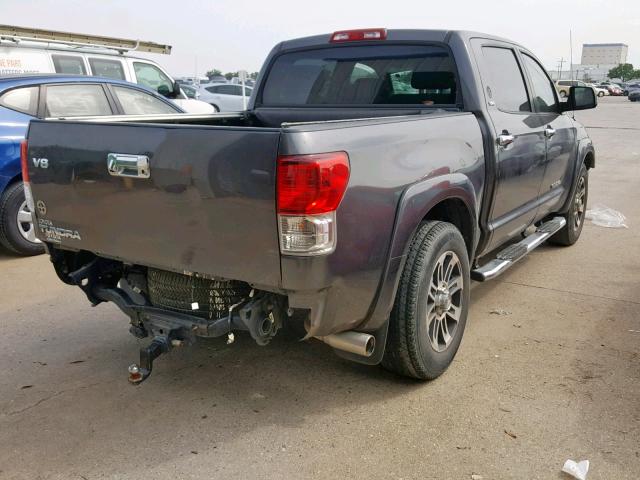 5TFEM5F19DX052585 - 2013 TOYOTA TUNDRA CRE GRAY photo 4