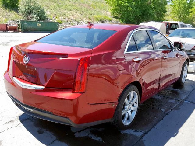 1G6AA5RA9E0111439 - 2014 CADILLAC ATS RED photo 4