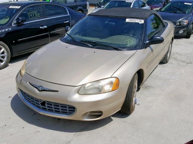 1C3EL45U71N556315 - 2001 CHRYSLER SEBRING LX GOLD photo 2