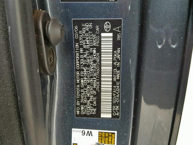 JTKDE177X60124824 - 2006 TOYOTA SCION TC ნაცრისფერი ფოტო 10