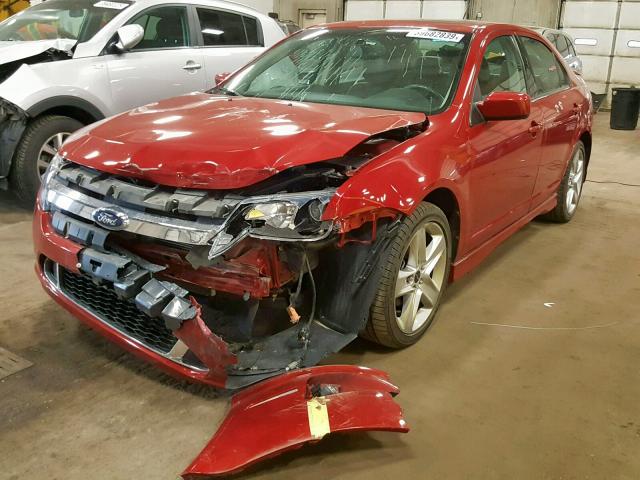 3FAHP0KC7AR181305 - 2010 FORD FUSION SPO RED photo 2