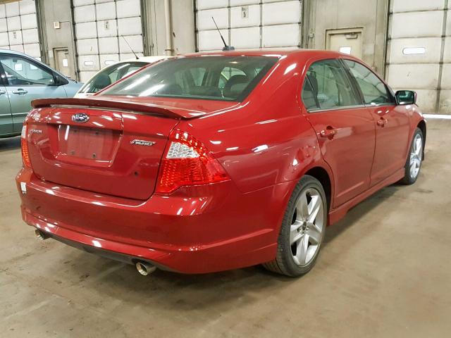 3FAHP0KC7AR181305 - 2010 FORD FUSION SPO RED photo 4