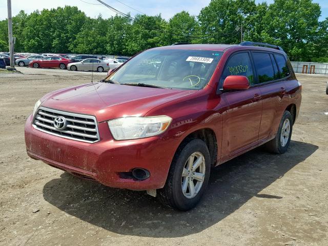 JTEES41A982036893 - 2008 TOYOTA HIGHLANDER RED photo 2