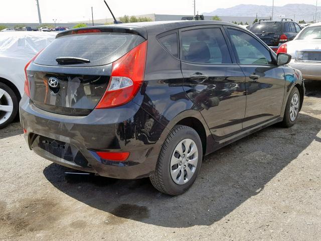 KMHCT5AE2GU272222 - 2016 HYUNDAI ACCENT SE BLACK photo 4