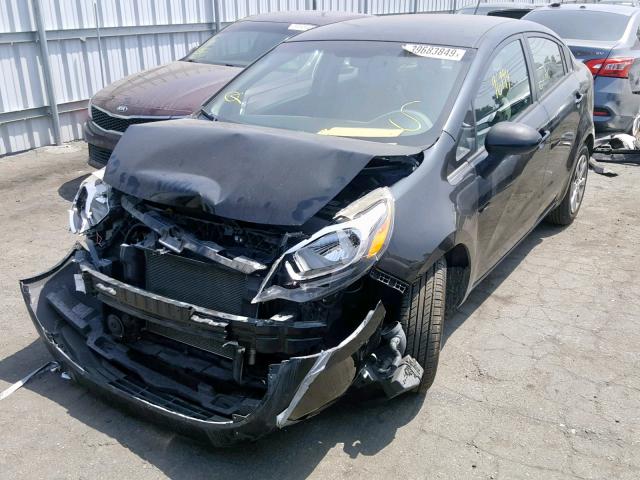 KNADM4A31E6407820 - 2014 KIA RIO LX BLACK photo 2