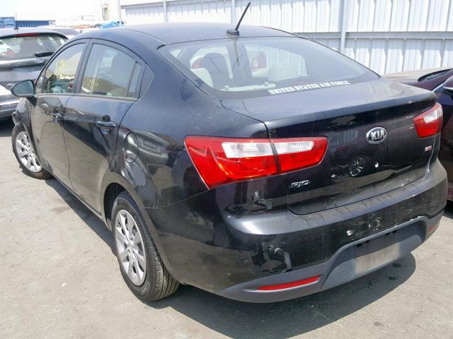 KNADM4A31E6407820 - 2014 KIA RIO LX BLACK photo 3