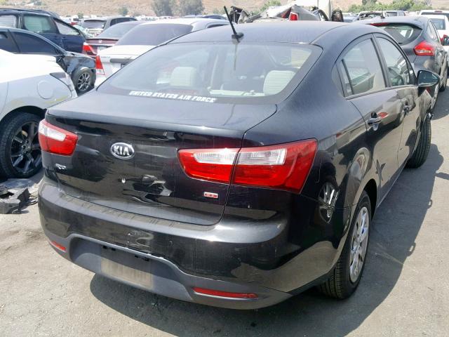 KNADM4A31E6407820 - 2014 KIA RIO LX BLACK photo 4