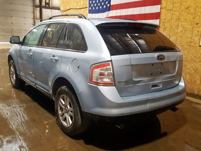 2FMDK48C48BA29833 - 2008 FORD EDGE SEL BLUE photo 3