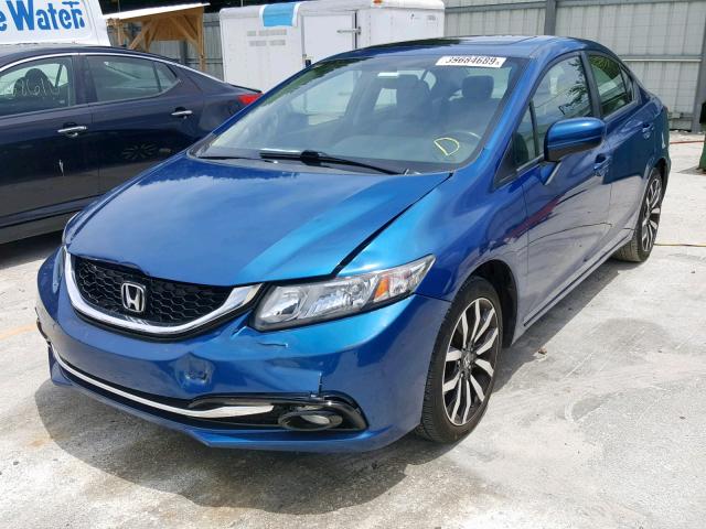 19XFB2F9XFE037871 - 2015 HONDA CIVIC EXL BLUE photo 2