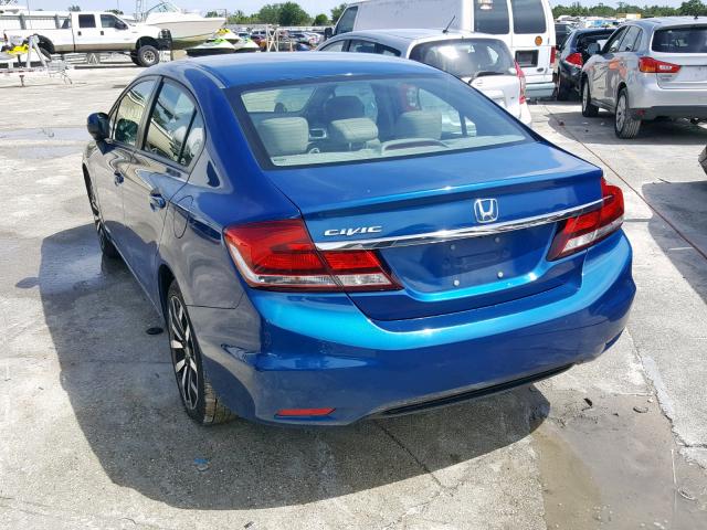 19XFB2F9XFE037871 - 2015 HONDA CIVIC EXL BLUE photo 3