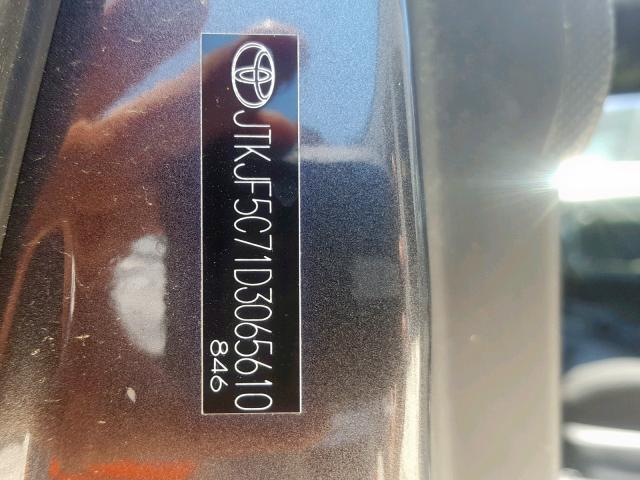 JTKJF5C71D3065610 - 2013 TOYOTA SCION TC გრაფიტი ფოტო 10