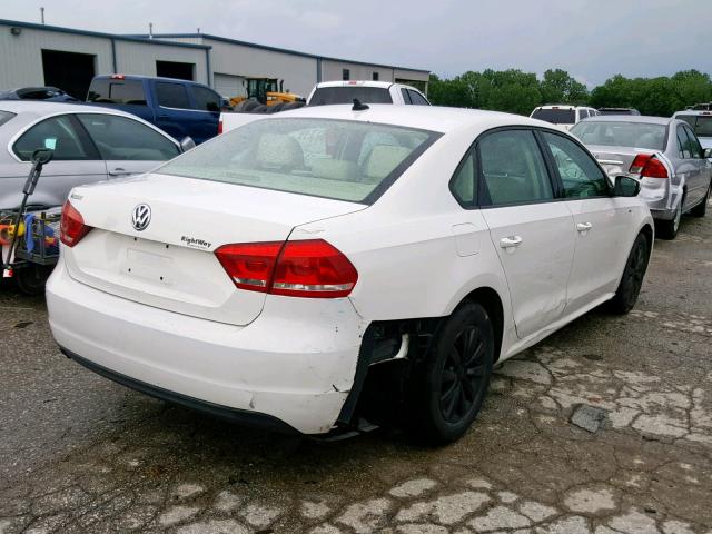 1VWAH7A32DC145217 - 2013 VOLKSWAGEN PASSAT S WHITE photo 4