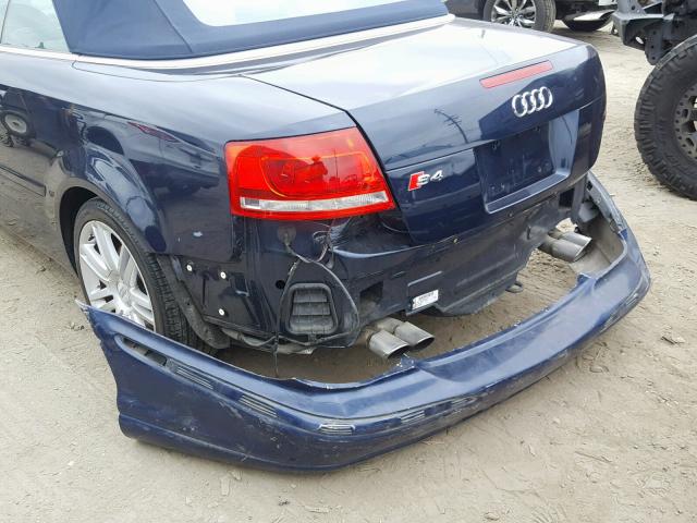 WUARL48H67K900922 - 2007 AUDI S4 QUATTRO BLUE photo 9