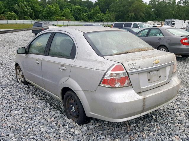 KL1TD56E19B377463 - 2009 CHEVROLET AVEO LS SILVER photo 3