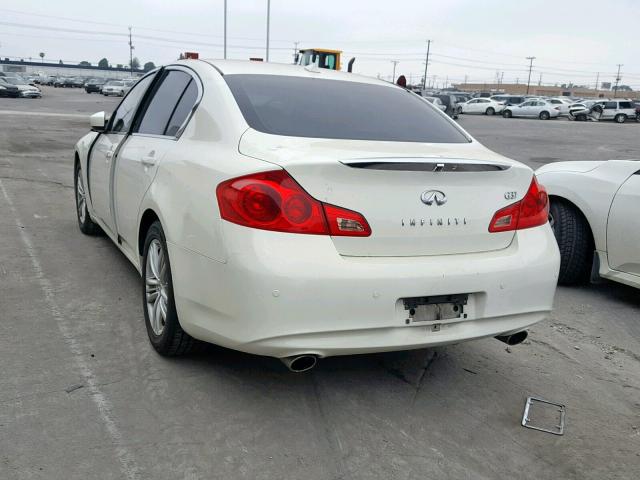 JN1CV6AP2CM620250 - 2012 INFINITI G37 BASE WHITE photo 3