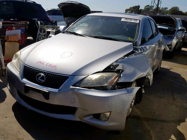 JTHBF5C21A5126064 - 2010 LEXUS IS 250 SILVER photo 2