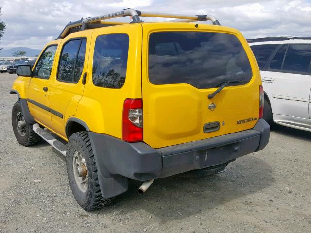 5N1ED28Y31C522648 - 2001 NISSAN XTERRA XE YELLOW photo 3