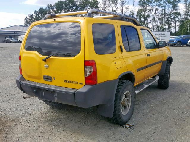 5N1ED28Y31C522648 - 2001 NISSAN XTERRA XE YELLOW photo 4