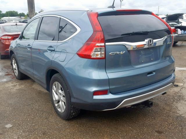 2HKRM3H74GH568411 - 2016 HONDA CR-V EXL BLUE photo 3