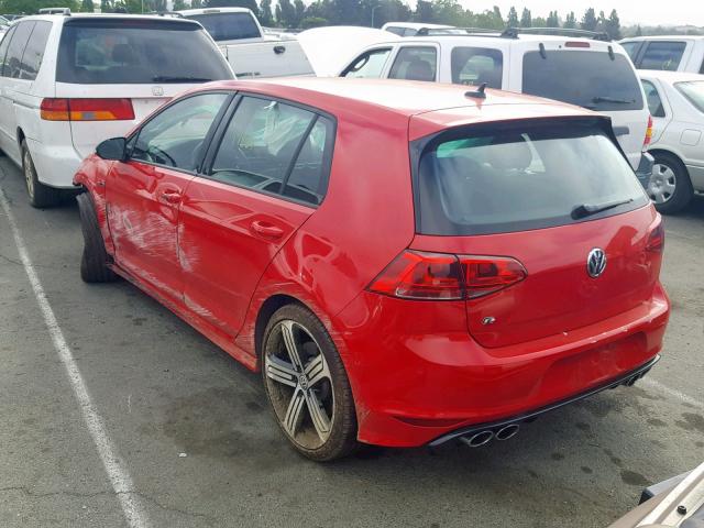 WVWUF7AU6GW060396 - 2016 VOLKSWAGEN GOLF R RED photo 3