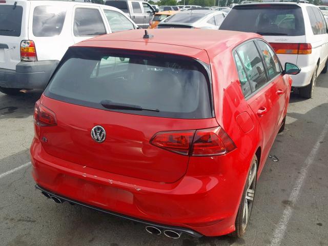 WVWUF7AU6GW060396 - 2016 VOLKSWAGEN GOLF R RED photo 4