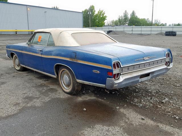 8W61Z187563 - 1968 FORD GALAXIE BLUE photo 3