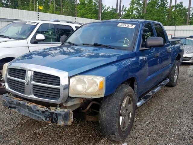 1D7HW48N45S136772 - 2005 DODGE DAKOTA QUA BLUE photo 2