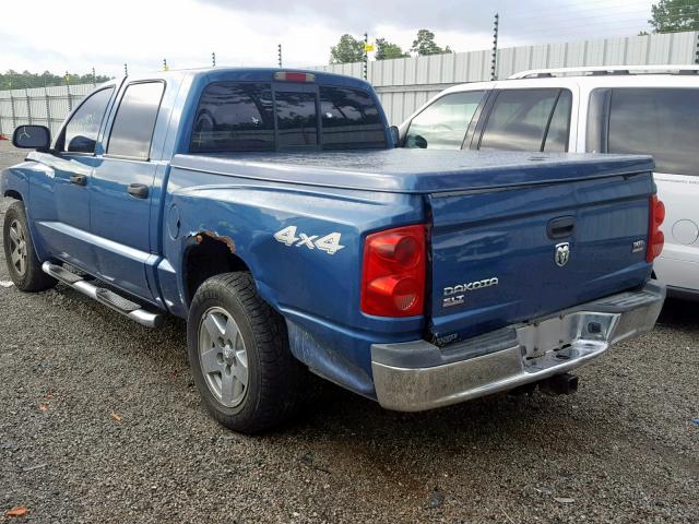 1D7HW48N45S136772 - 2005 DODGE DAKOTA QUA BLUE photo 3