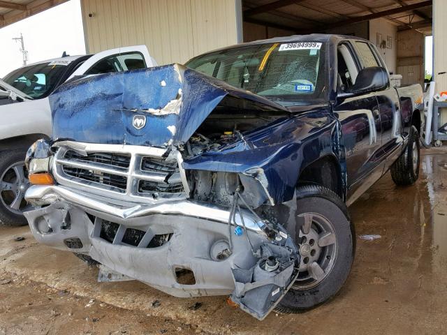 1B7HL48X22S561357 - 2002 DODGE DAKOTA QUA BLUE photo 2