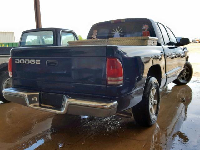 1B7HL48X22S561357 - 2002 DODGE DAKOTA QUA BLUE photo 4