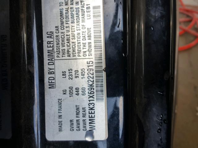 WMEEK31X69K222915 - 2009 SMART FORTWO PAS 灰色 照片 10