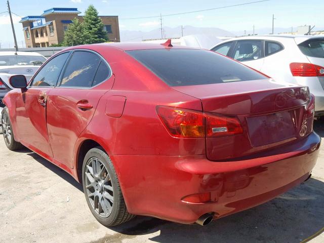 JTHCK262972012611 - 2007 LEXUS IS 250 RED photo 3