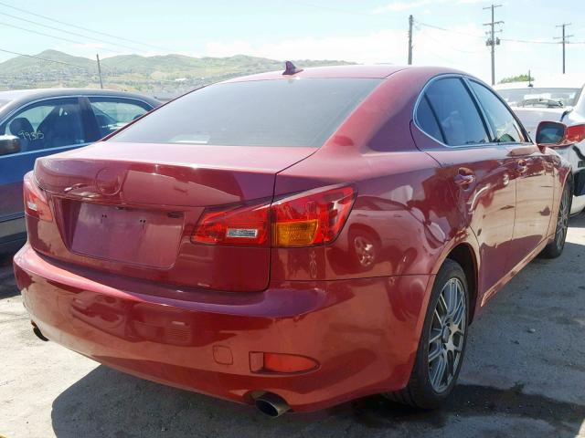 JTHCK262972012611 - 2007 LEXUS IS 250 RED photo 4