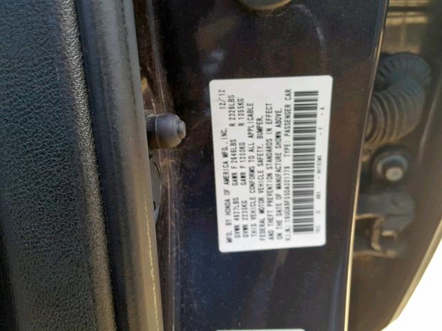 19UUA9F55DA001779 - 2013 ACURA TL TECH GRAY photo 10