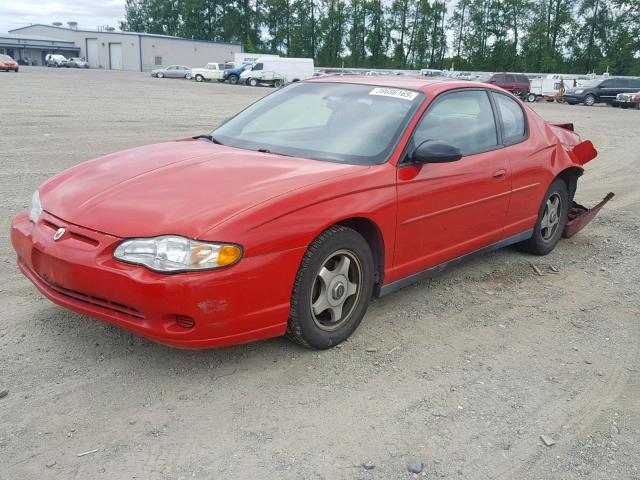 2G1WW12E049212327 - 2004 CHEVROLET MONTE CARL RED photo 2