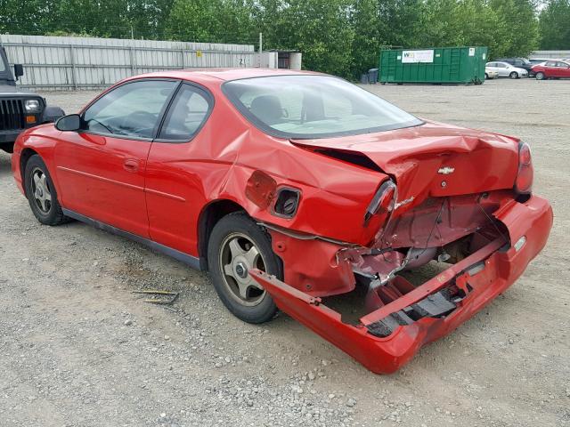 2G1WW12E049212327 - 2004 CHEVROLET MONTE CARL RED photo 3