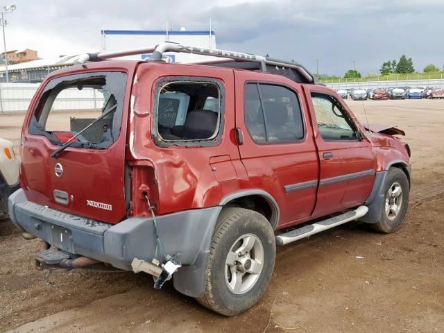 5N1ED28T24C641235 - 2004 NISSAN XTERRA XE RED photo 4