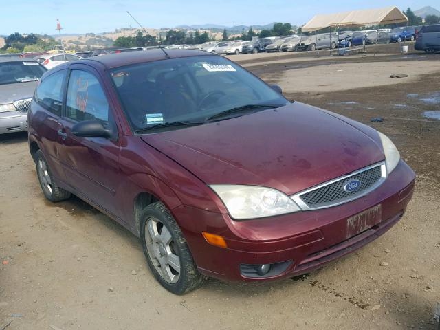 1FAHP31N27W171033 - 2007 FORD FOCUS ZX3 MAROON photo 1