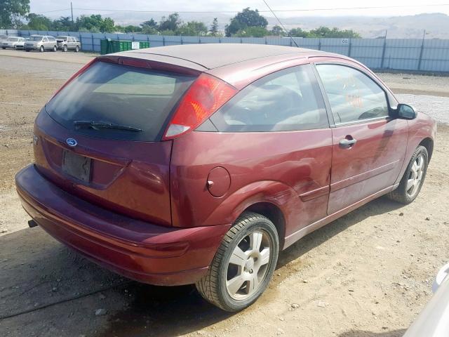 1FAHP31N27W171033 - 2007 FORD FOCUS ZX3 MAROON photo 4