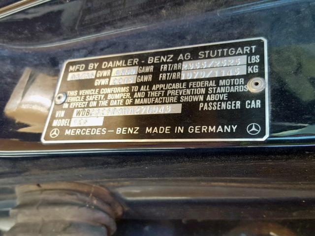 WDBCB25D9HA278043 - 1987 MERCEDES-BENZ 300 SDL BLUE photo 10