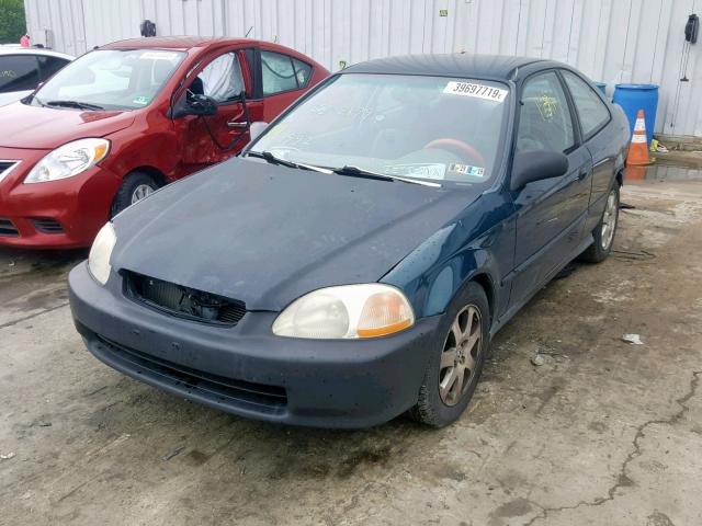 1HGEJ6224VL080463 - 1997 HONDA CIVIC DX BLACK photo 2